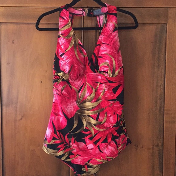 Catalina Other - Catalina Red Tropical Halter One Piece